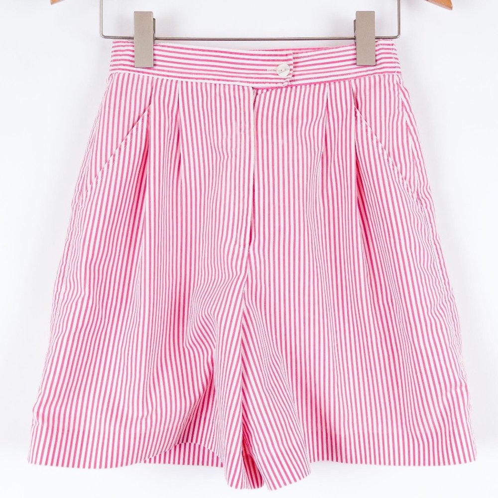 VTG DiFINi High Waisted Pink & White Stripe Shorts